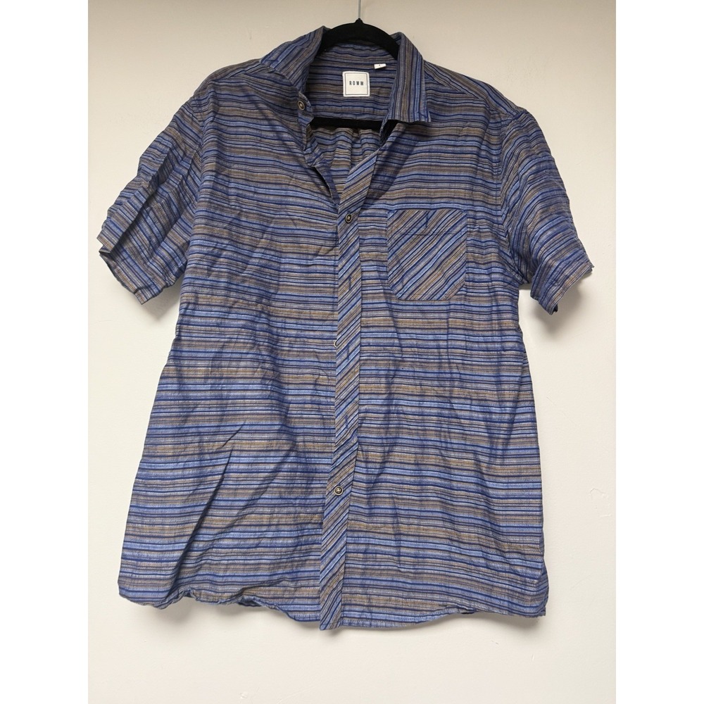 ROWM Men's Short Sleeve Button Up Size L